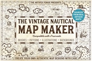 The Vintage Nautical Map Maker - Procreate