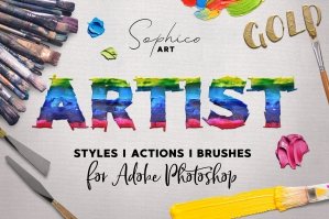 Artist Styles, Actions + Brushes Pack for Photoshop