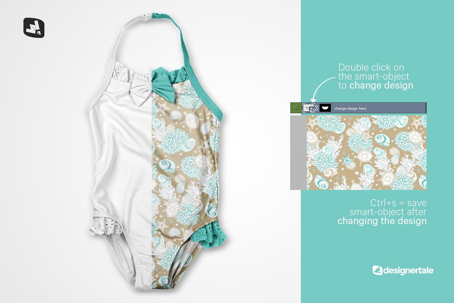 Backless Baby Swimsuit Mockup