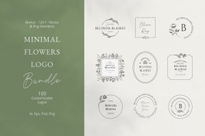 Minimal Flowers Logo Bundle