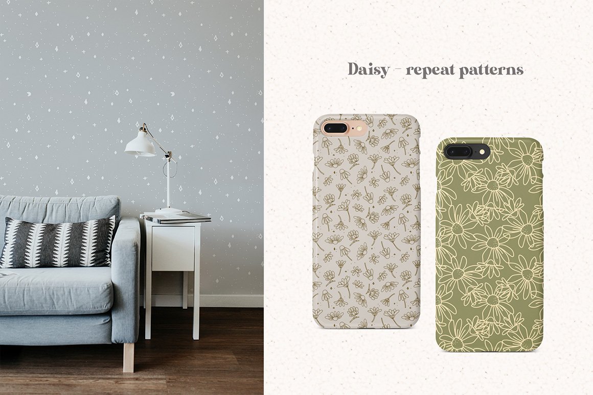 Daisy Flowers - Modern Floral Line Art Set