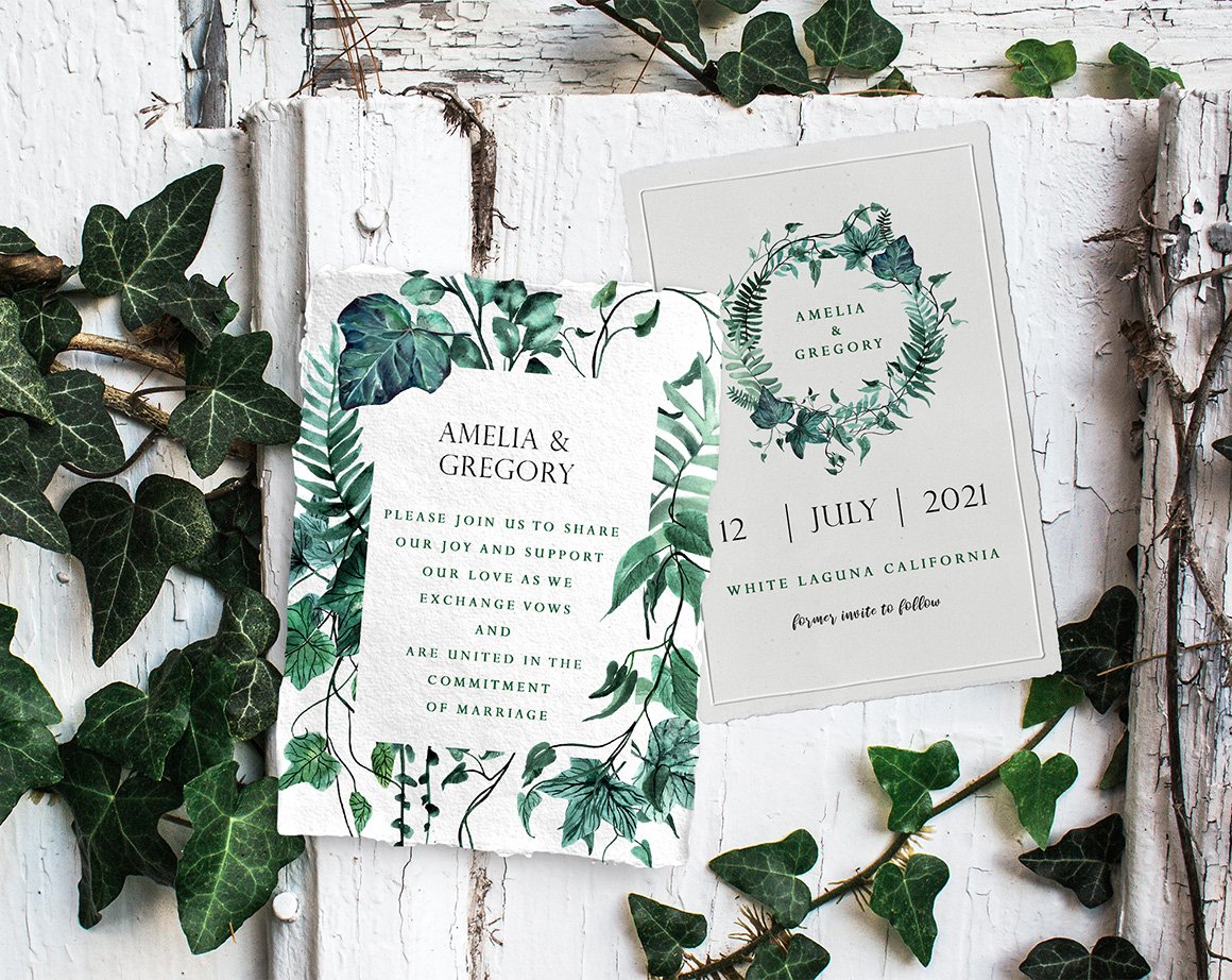Ivy Greenery Watercolor Collection