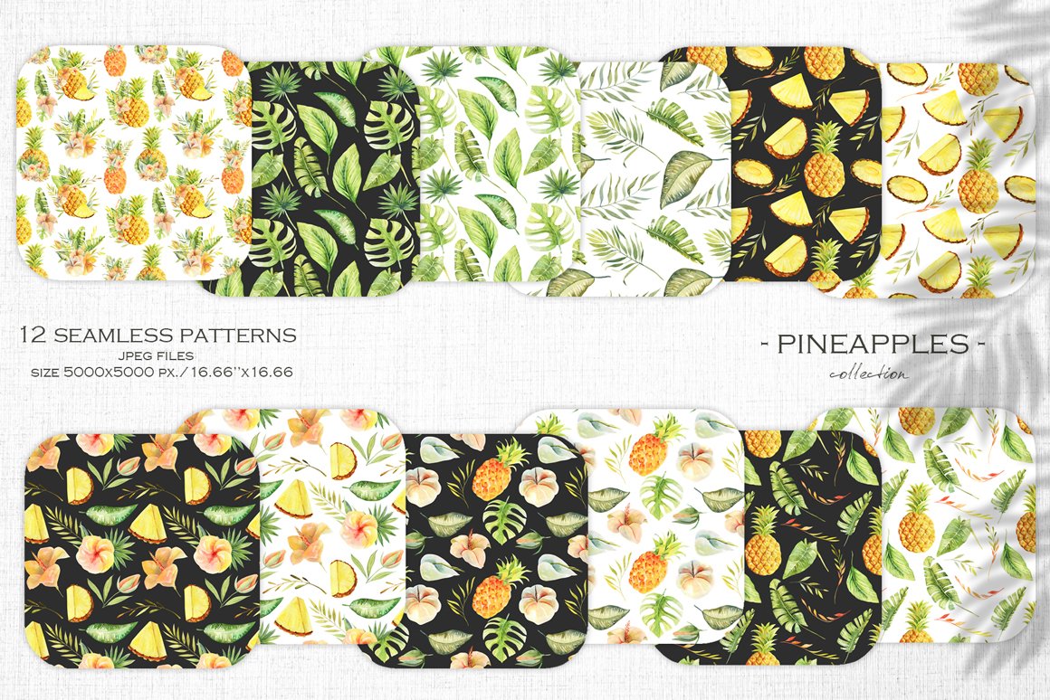 Pineapples Watercolor Collection