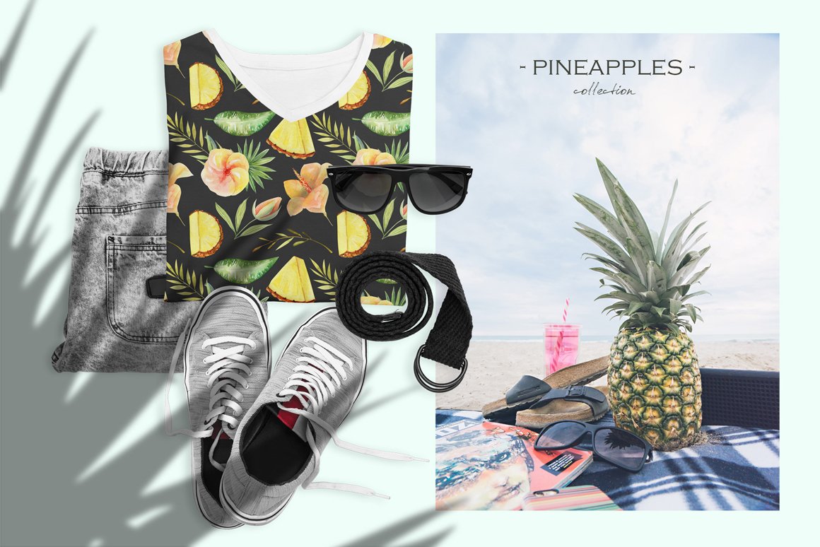 Pineapples Watercolor Collection
