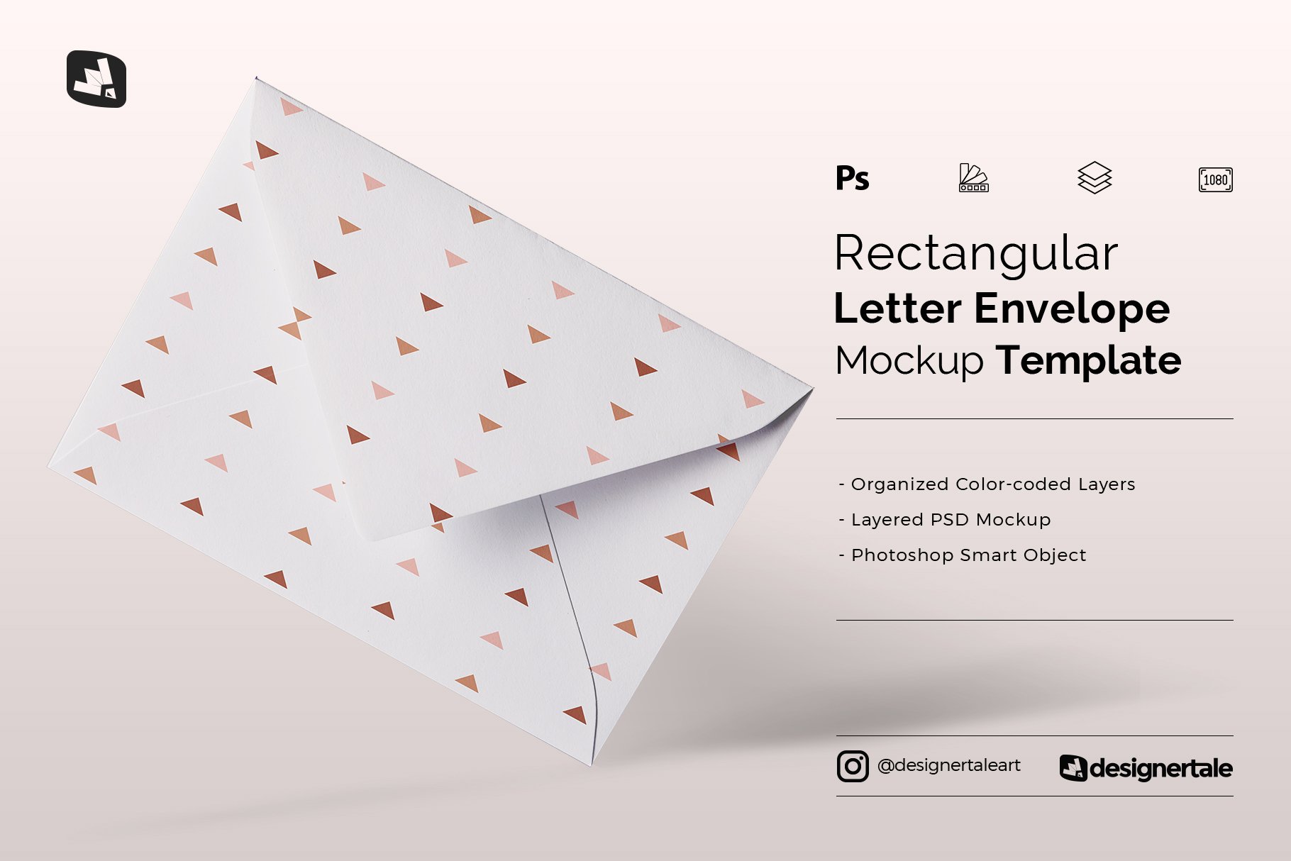 Rectangular Letter Envelope Mockup