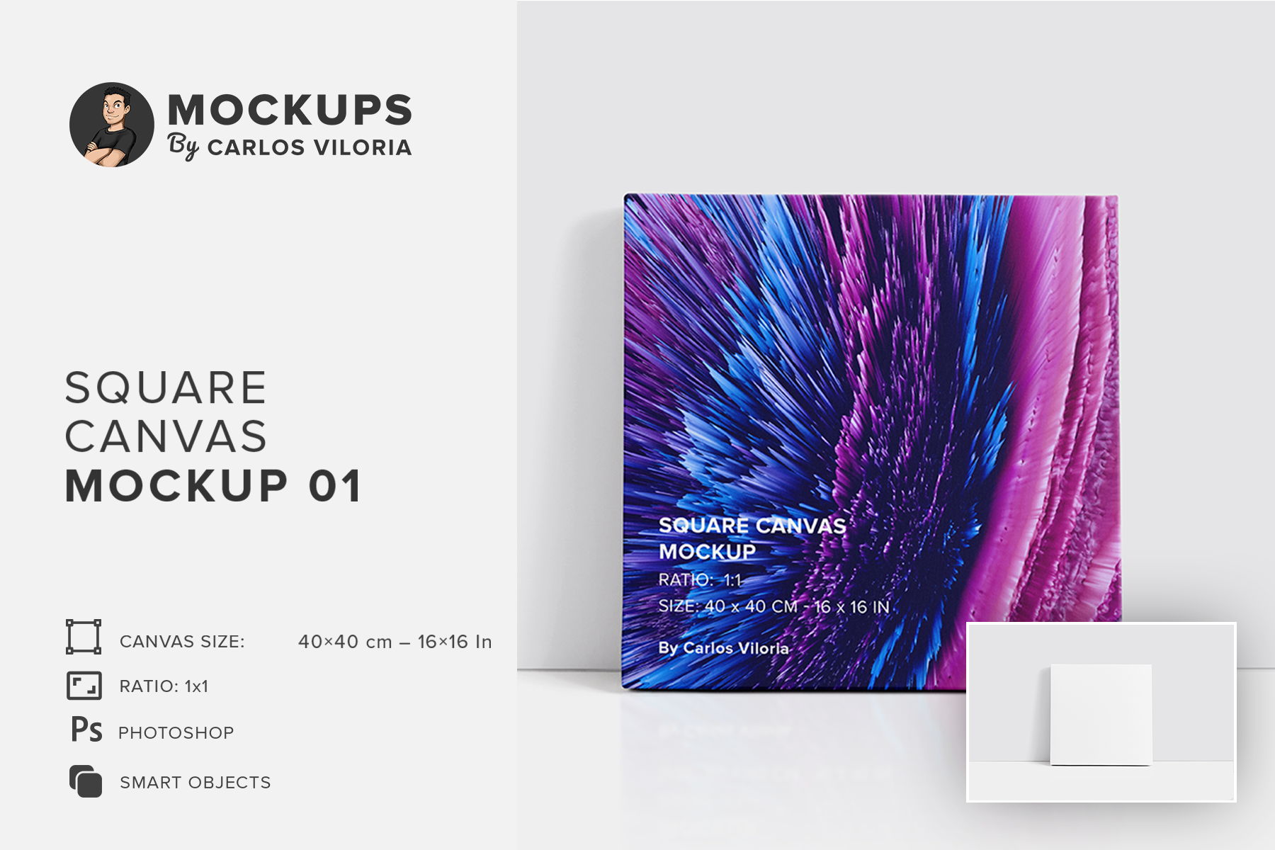 Square Canvas Ratio 1×1 Mockup 02 - Design Cuts