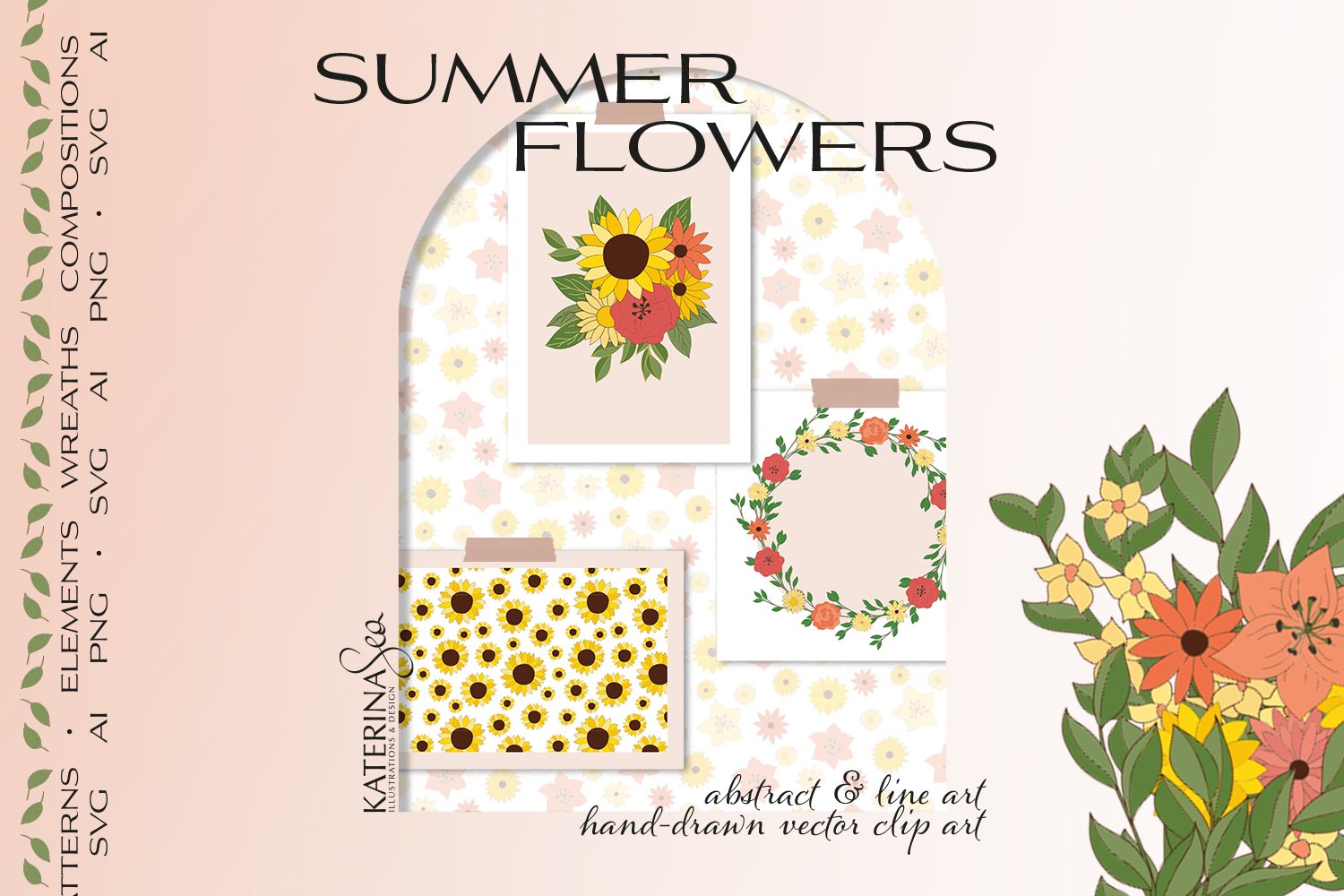 Summer Flowers Vector Collection