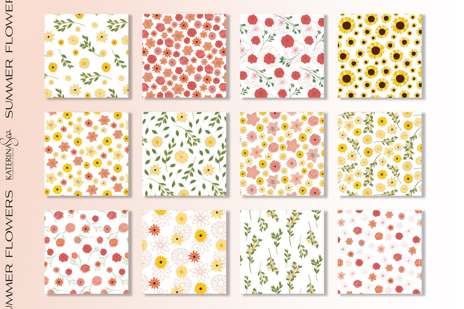 Summer Flowers Vector Collection