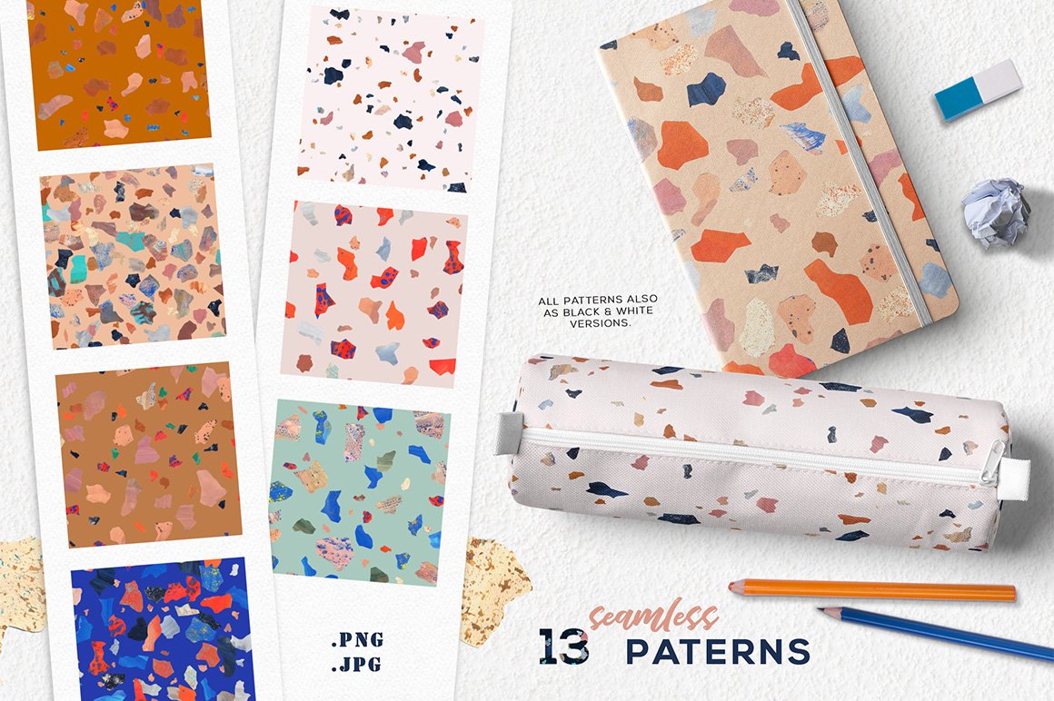 Terrazzo Seamless Patterns Collection