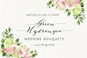 Green Hydrangea Wedding Bouquets