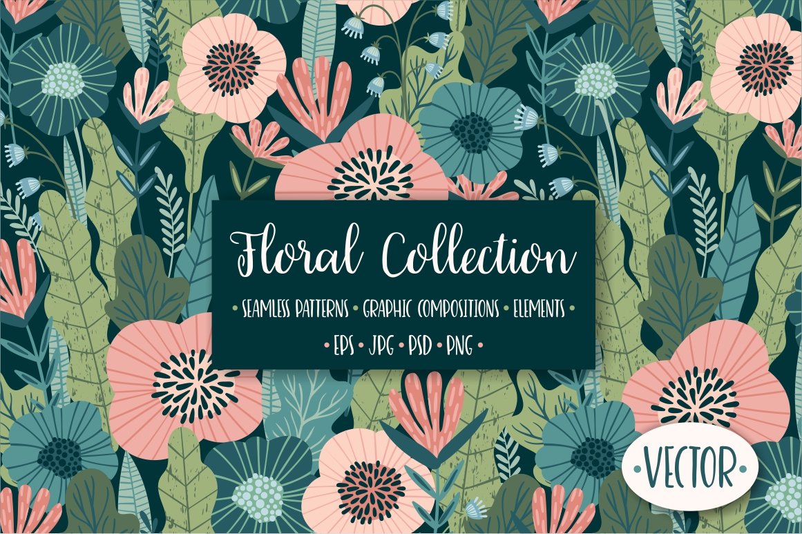Graphic floral pattern Royalty Free Vector Image