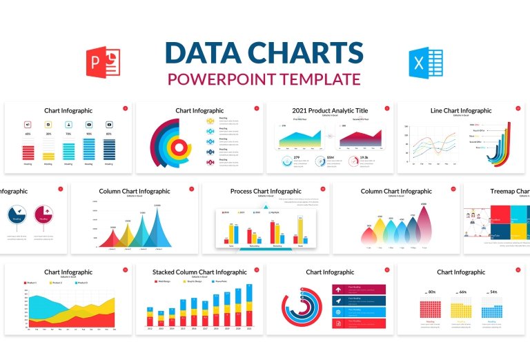 Data Charts PowerPoint Template - Design Cuts