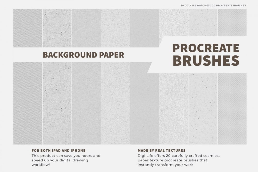 Paper Texture Procreate Brushes & Color Palette