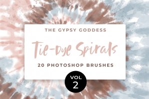 Digital Tie-Dye Spirals Photoshop Brush Stamps Vol 2