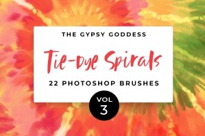Digital Tie-Dye Spirals Photoshop Brush Stamps Vol 3