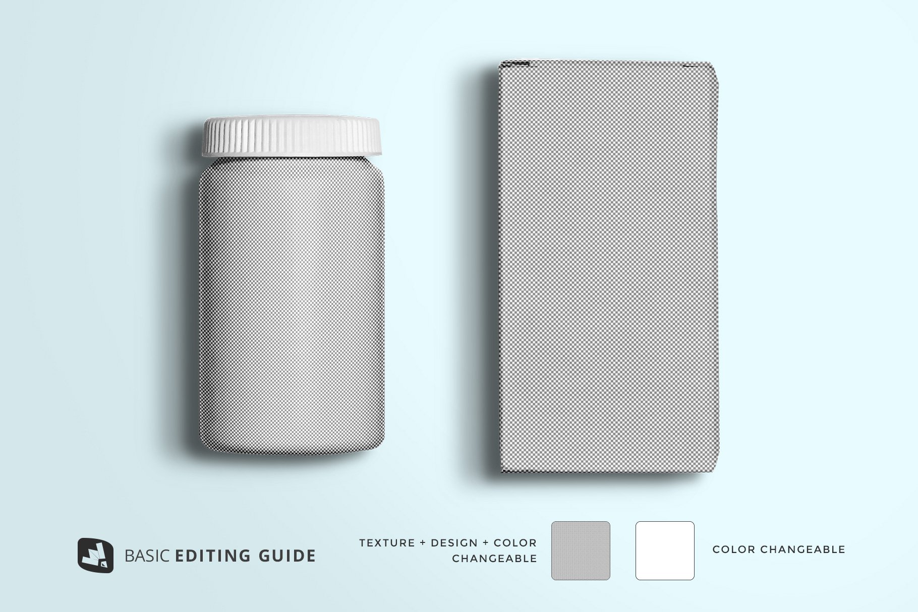 Top View Pill Bottle Packaging Mockup