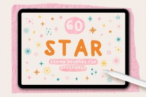 60 Star Stamp Procreate Brushes