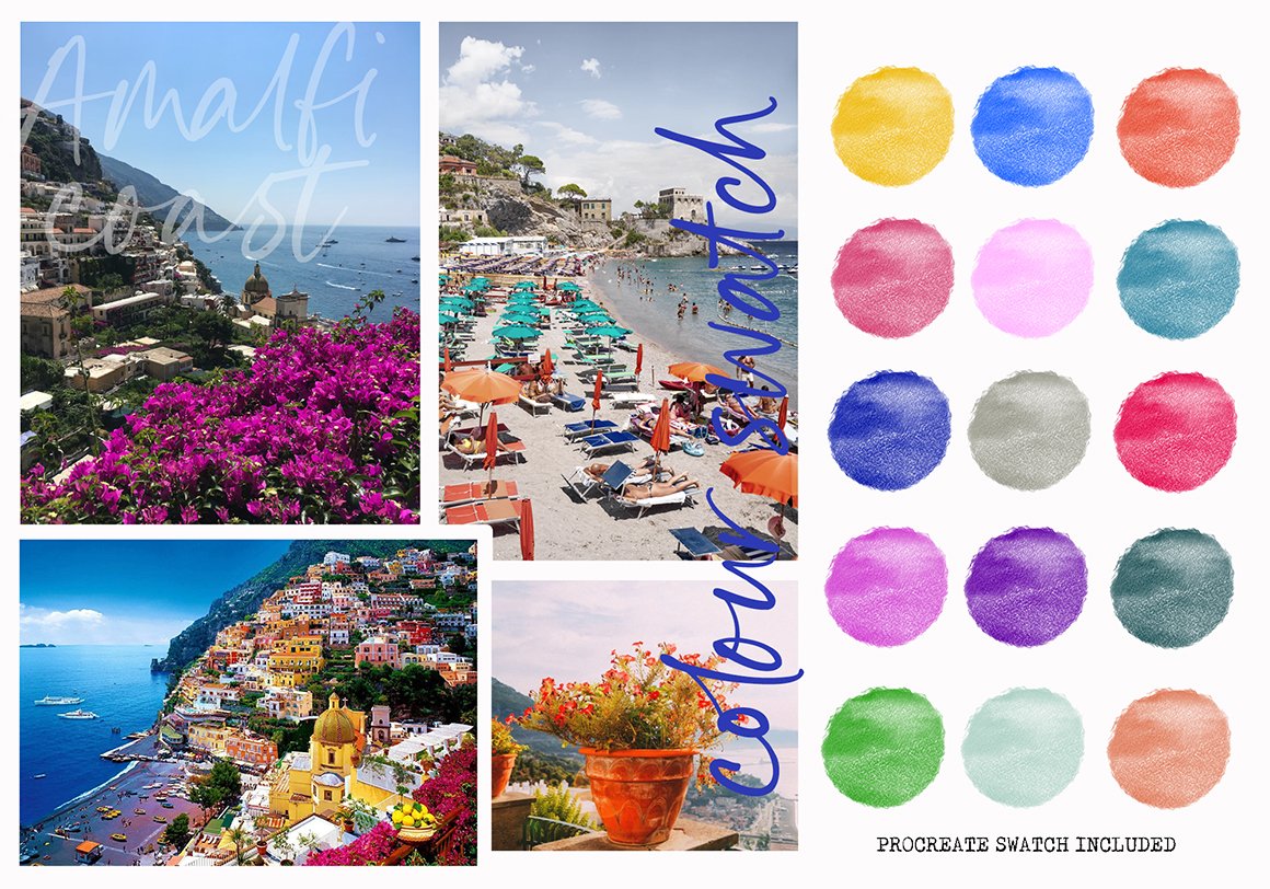 Amalfi: Abstract Floral & Shapes + Procreate
