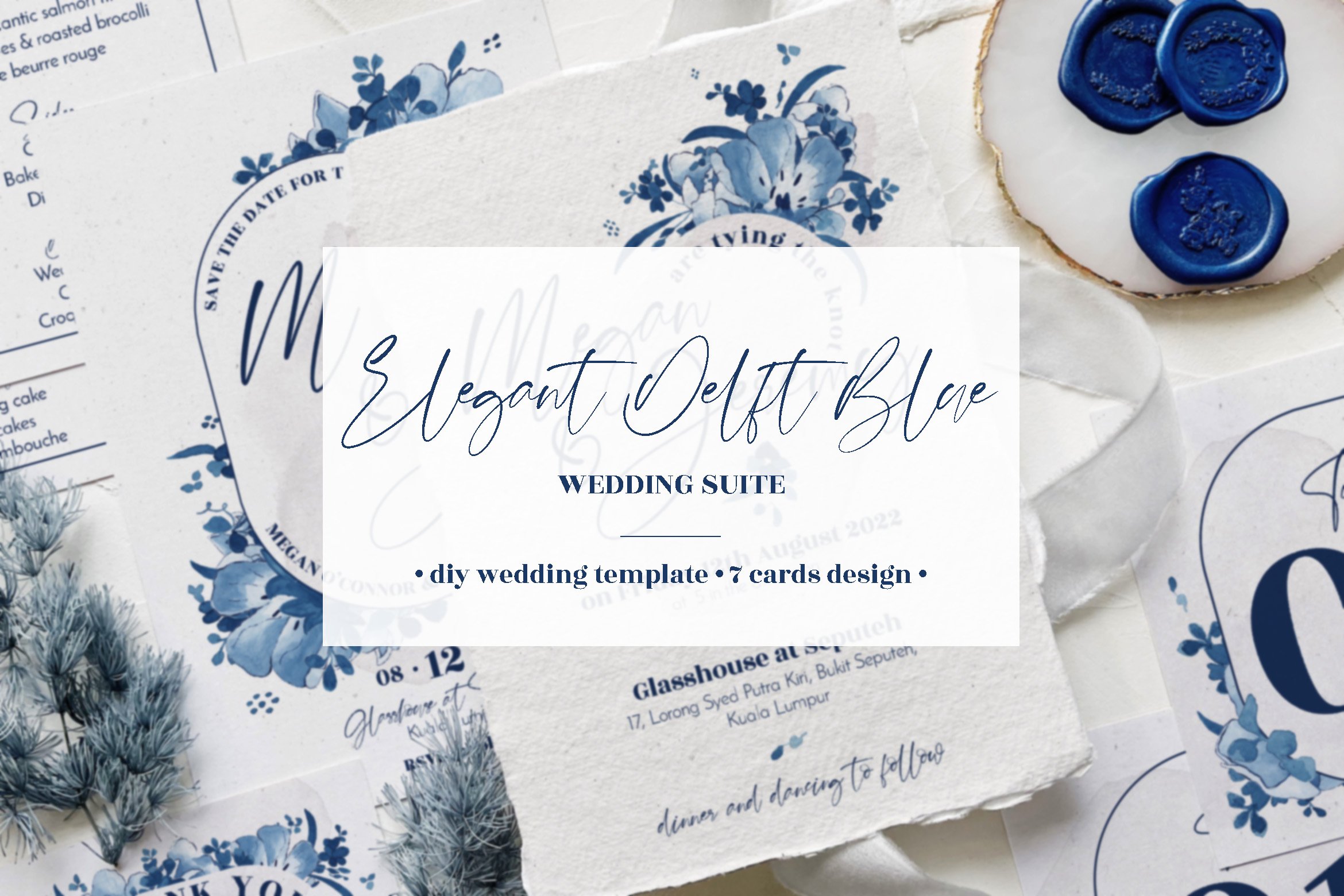 Elegant Delft Blue Wedding Suite