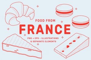 French Food Vector Illustration Set