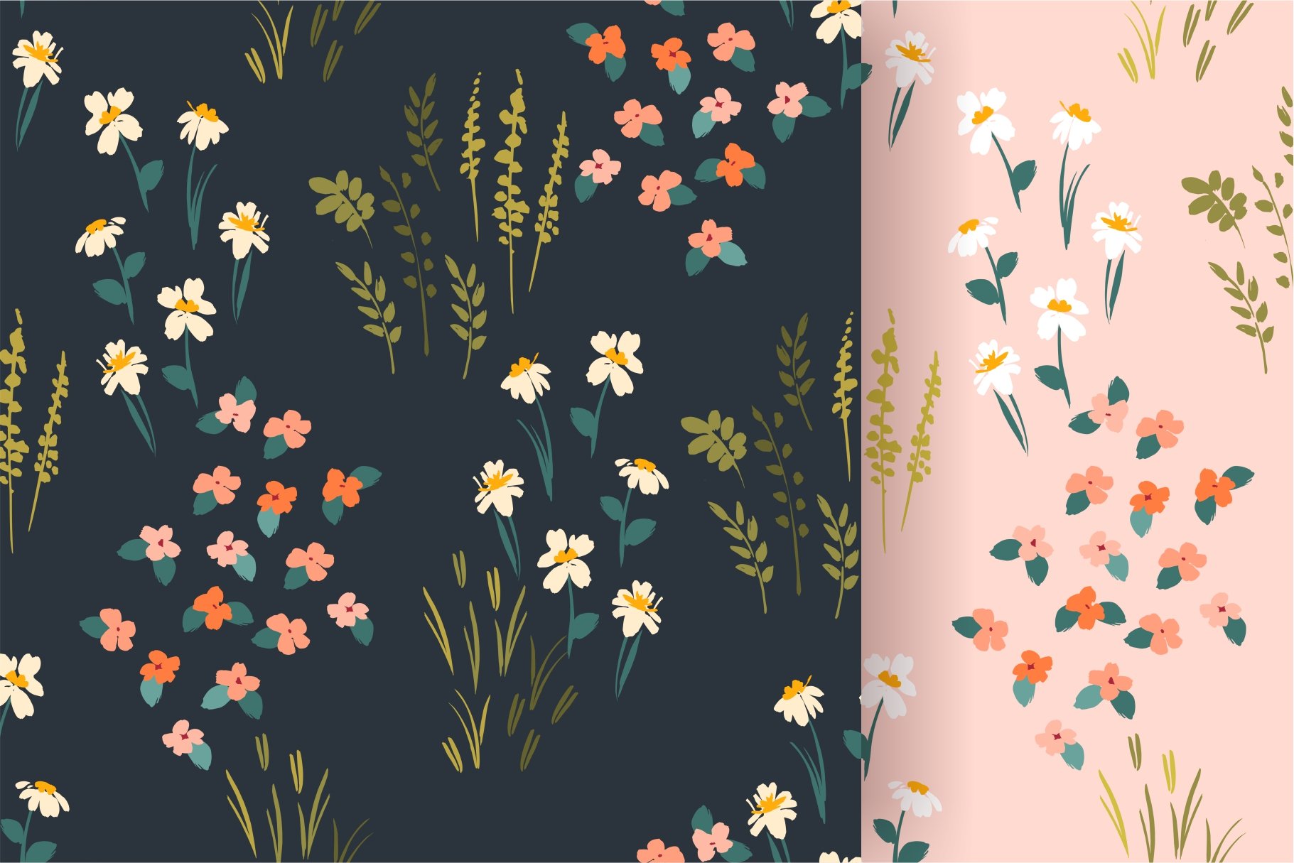 Flower Meadow - 8 Seamless Patterns