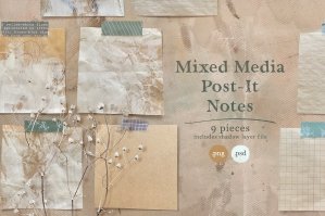 Mixed Media Post-It Notes - 01
