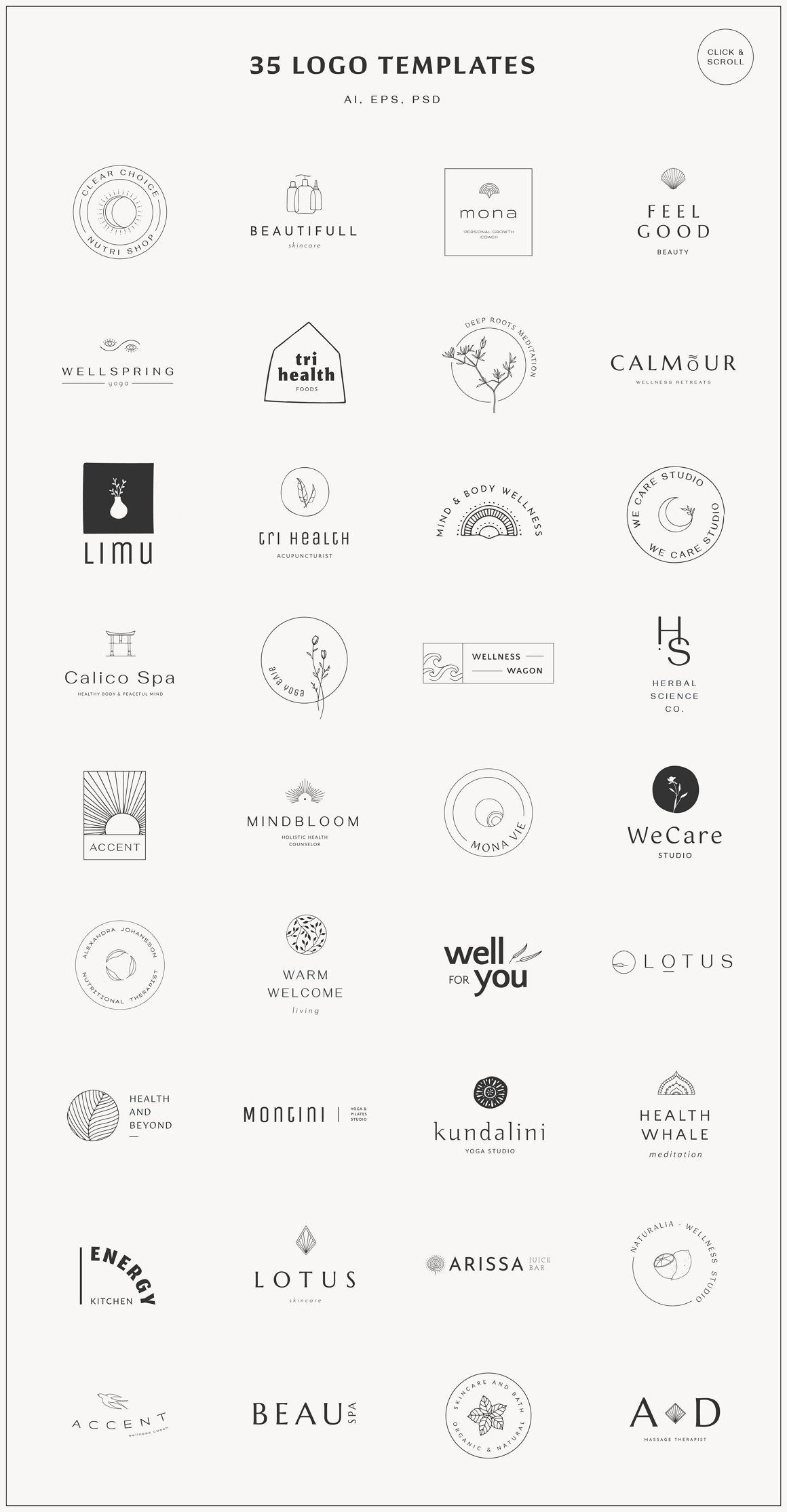 Wellness & Self-care Logo Templates