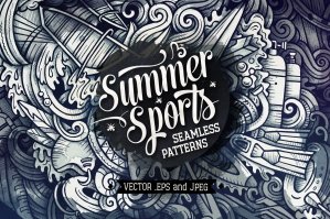 Summer Sport Graphics Doodle Patterns