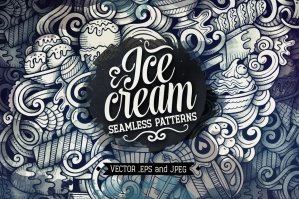 Ice Cream Graphics Doodle Patterns