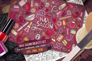 Nail Salon Objects & Elements Set