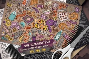 Hair Salon Objects & Elements Set