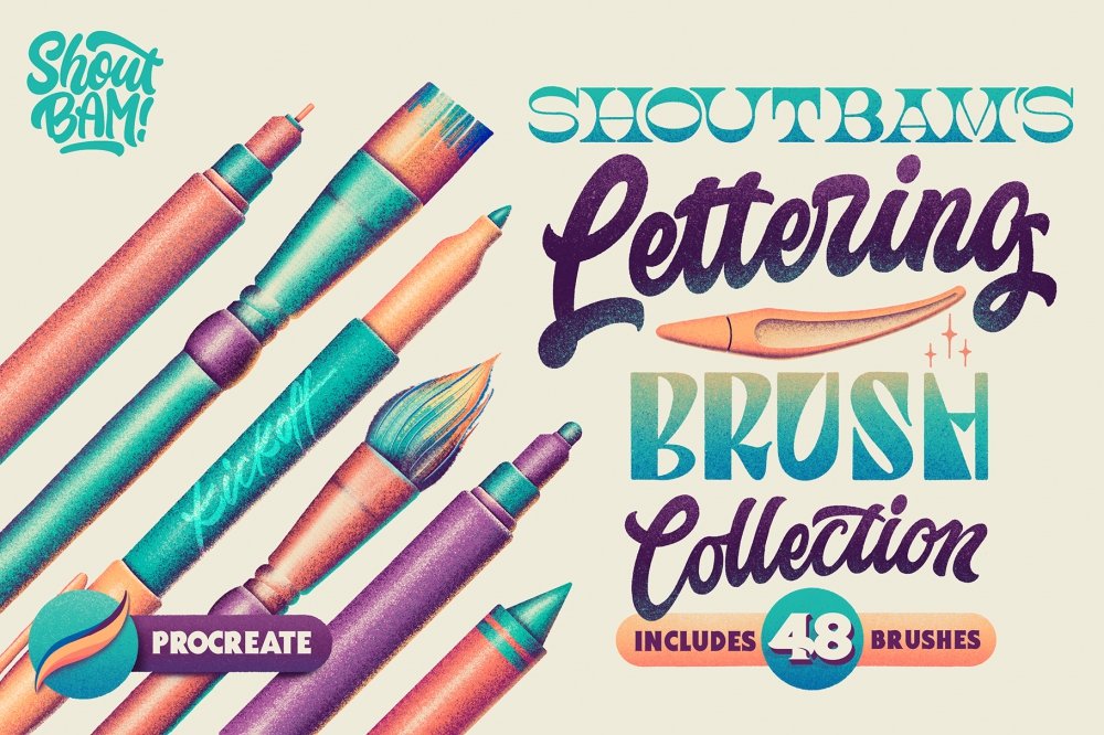 Shoutbam Lettering Brush Collection