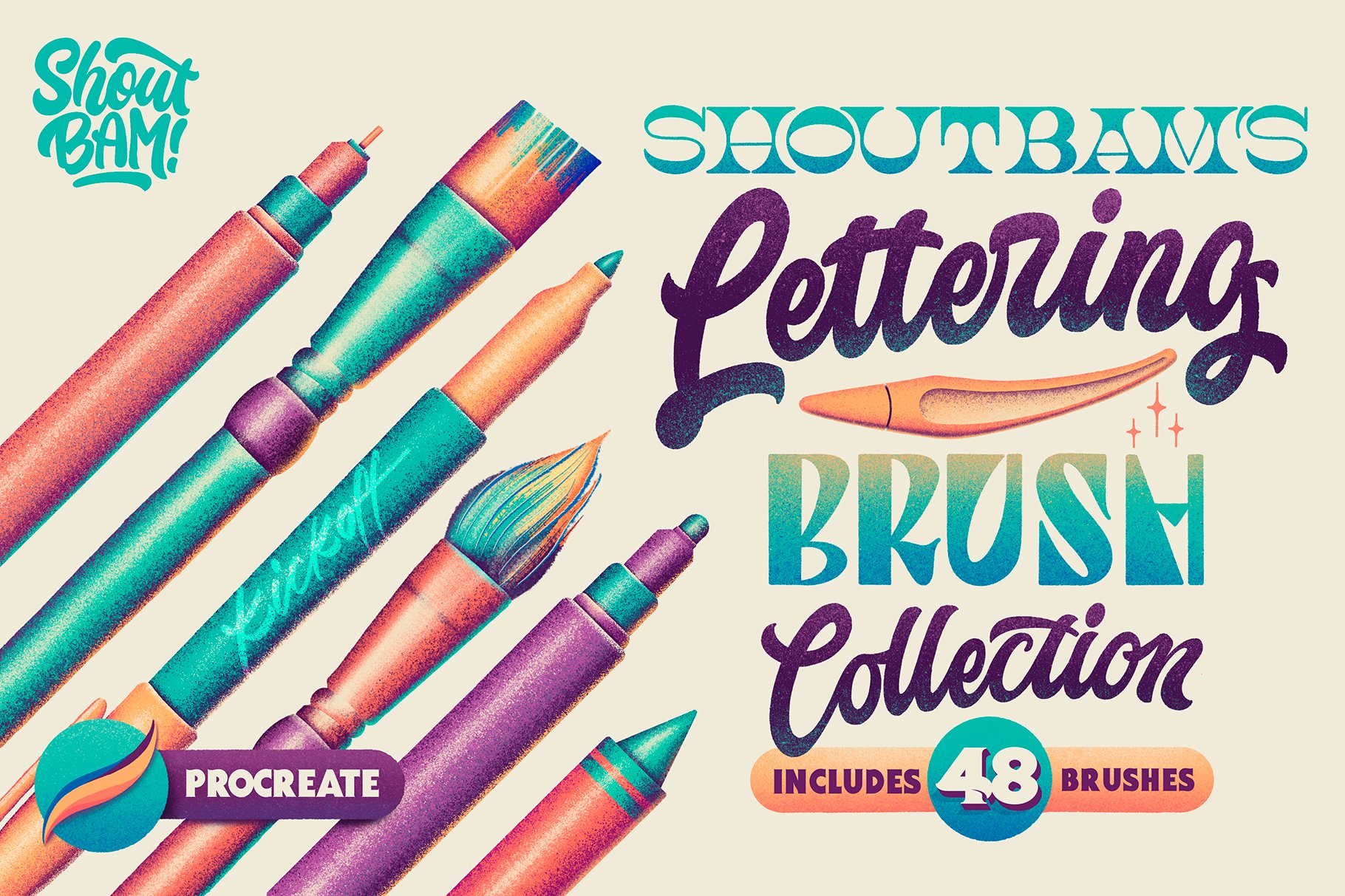 Shoutbam Lettering Brush Collection