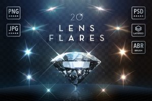 20 Layered Lens Flare Reflections