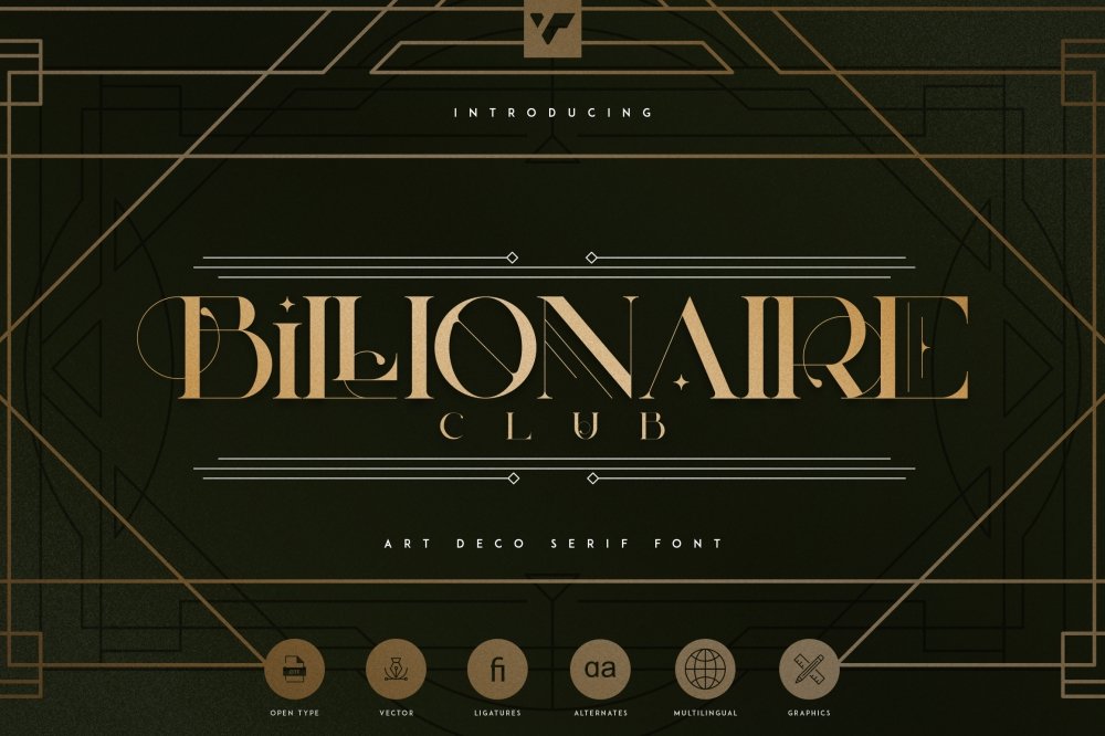 Billionaire Club – Art Deco Serif