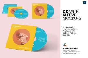 CD with Sleeve Mockup - 12 Views