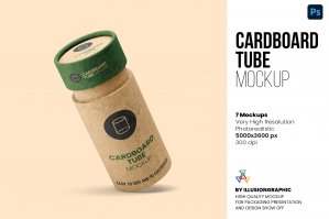 Cardboard Tube Mockup - 7 views