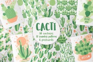 Cacti, Patterns and Illustrations