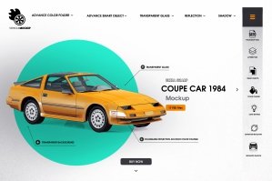Coupe Car 1984 Mockup