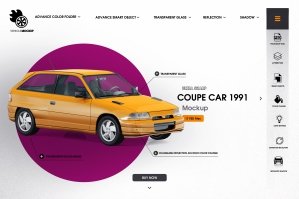 Coupe Car 1991 Mockup