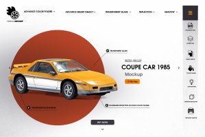 Coupe Car 1985 Mockup