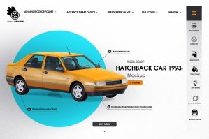 Hatchback Car 1993 Mockup