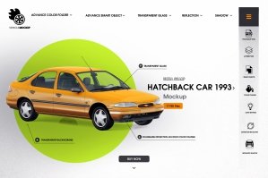 Hatchback Car 1993 Mockup Vol. 2