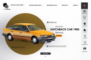 Hatchback Car 1985 Mockup