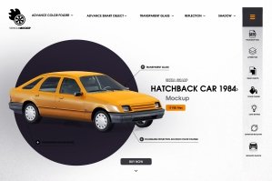 Hatchback Car 1984 Mockup