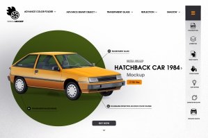Hatchback Car 1984 Mockup Vol. 2