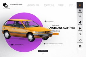 Hatchback Car 1988 Mockup