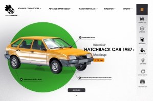 Hatchback Car 1987 Mockup Vol. 2