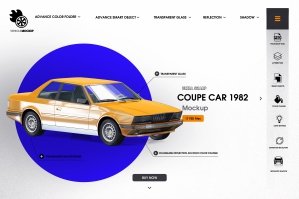 Coupe Car 1982 Mockup