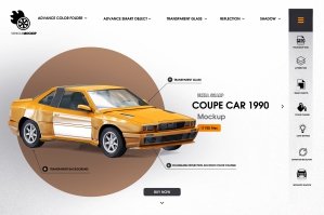 Coupe Car 1990 Mockup